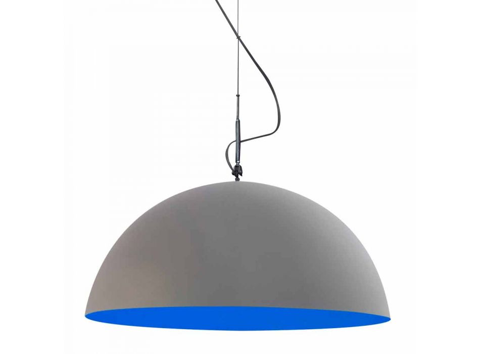 Suspended design lamp In-es.artdesign Mezza Luna Cement varnish Viadurini