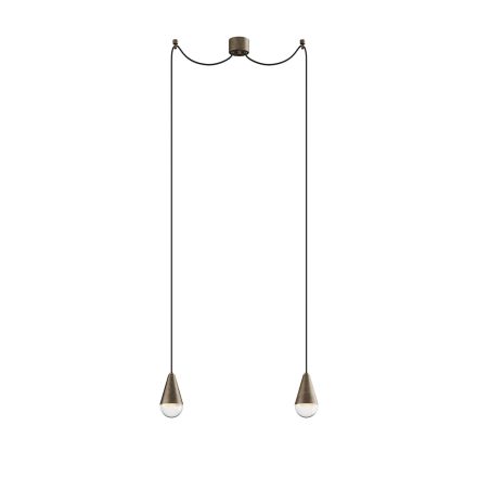 Double Pendant Lamp in Iron and Glass Made in Italy - Cloudy Viadurini