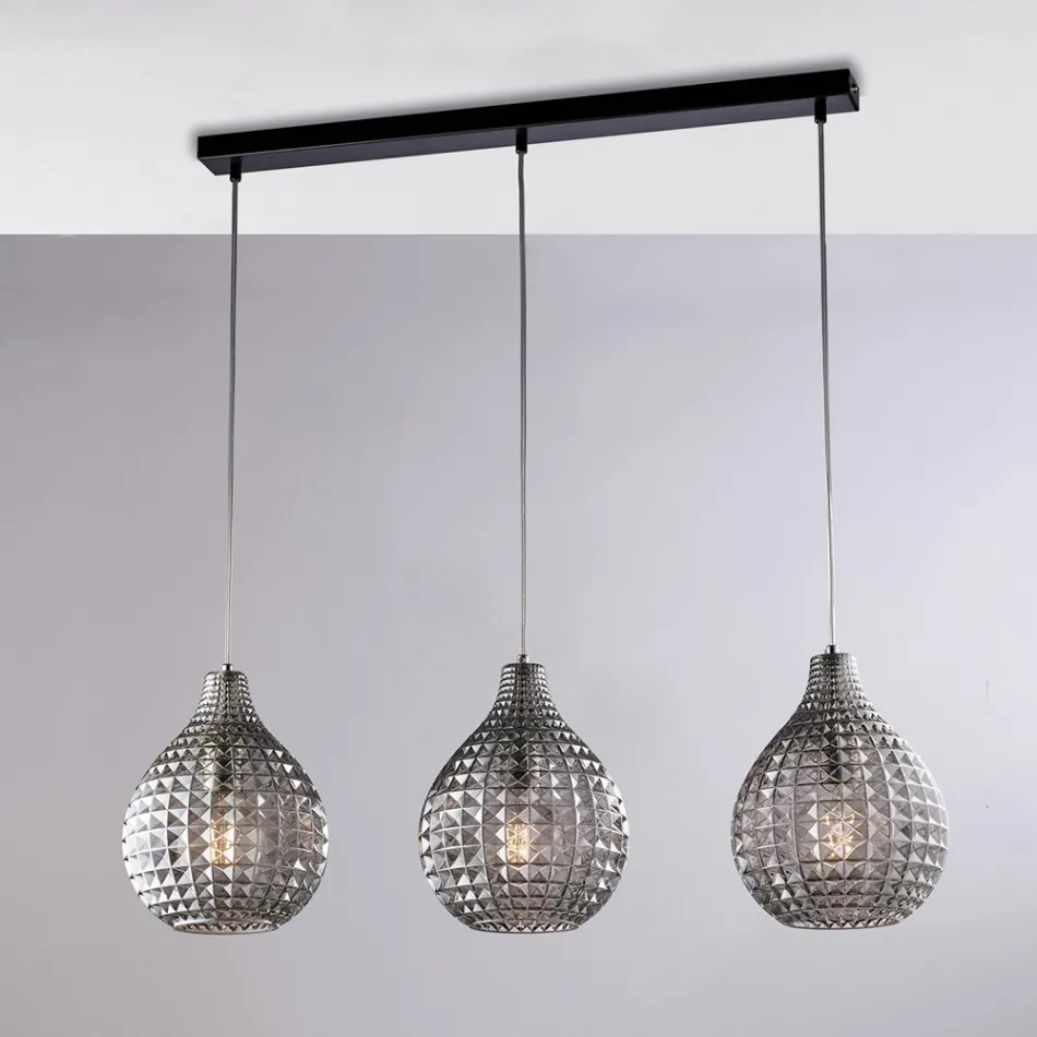 Elegant Glass and Metal Lamp Made in Italy for Refined Interiors - Atlas Viadurini