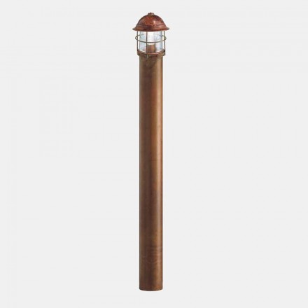 Outdoor Garden Bollard Lamp in Brass, Copper and Glass - Garden by Il Fanale Viadurini