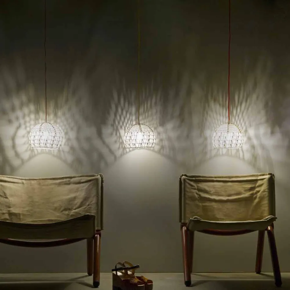 Suspended lamp in cotton and viscose In-es.artdesign Modern texture Viadurini