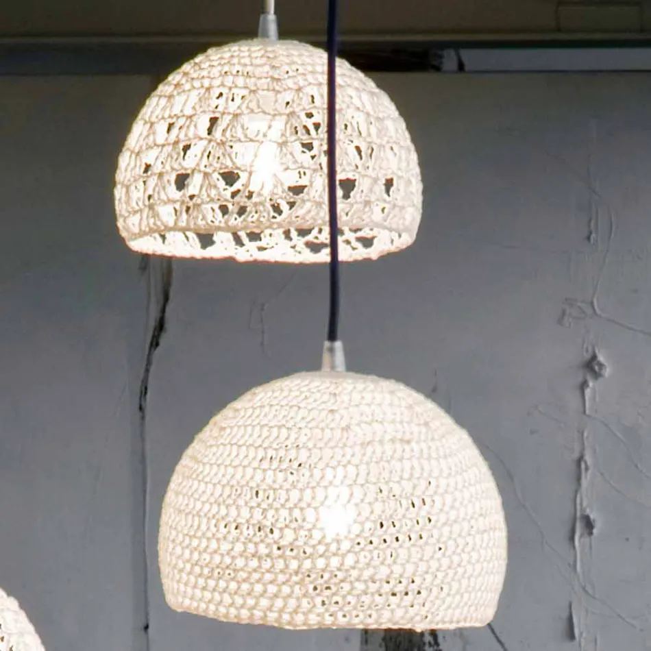 Suspended lamp in cotton and viscose In-es.artdesign Modern texture Viadurini