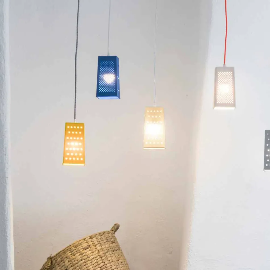 Suspended lamp in laprene In-es.artdesign Cacio & Pepe 2 colored Viadurini