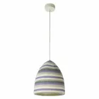 Nebulite and wool suspension lamp In.es.artdesign Flower Stripe Viadurini