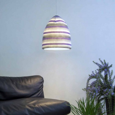 Nebulite and wool suspension lamp In.es.artdesign Flower Stripe Viadurini