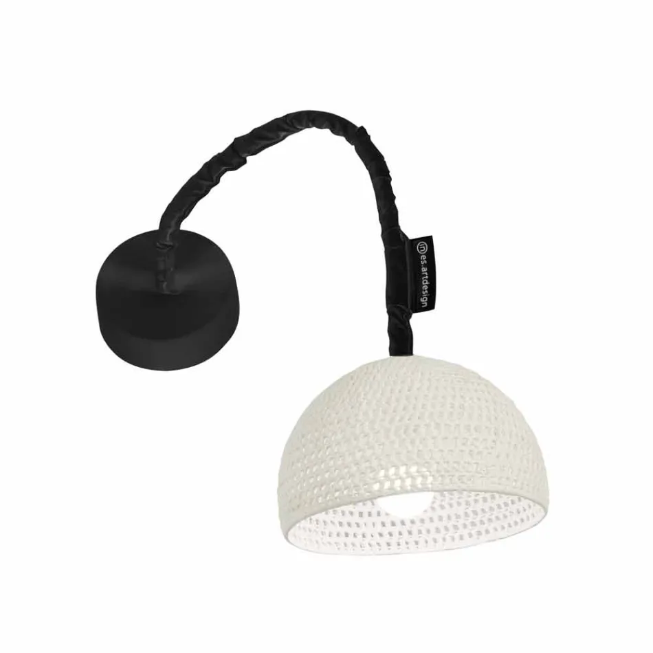 Resin and cotton wall lamp In-es.artdesign Trama A1 modern Viadurini