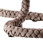 Grilli Snake design fabric and leather table lamp made in Italy Viadurini