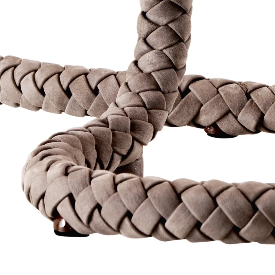 Grilli Snake design fabric and leather table lamp made in Italy Viadurini