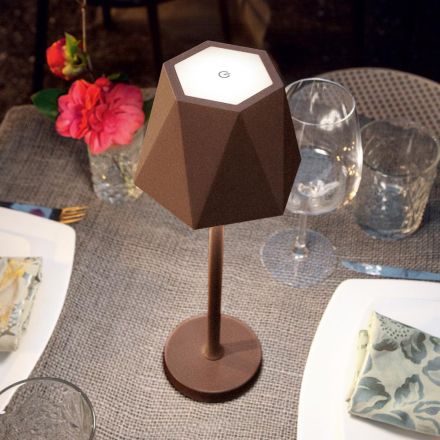 Led Outdoor Table Lamp Touch in Metal and USB Charging - Villard Viadurini