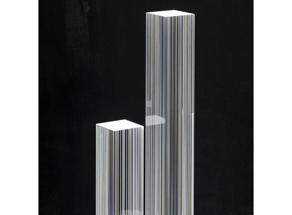Led Crystal Floor Lamp Satin Acrylic Design Triptych - Crystol Viadurini