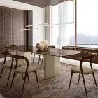 Modern LED Lamp in Ribbed Glass with an Exclusive Design Made in Italy - Lys Viadurini