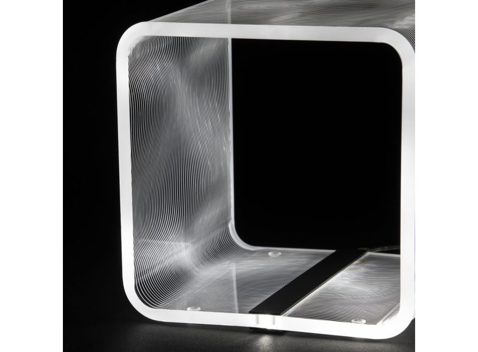 Rgb Led Lamp in Transparent Acrylic Crystal Laser Decor - Robiola Viadurini
