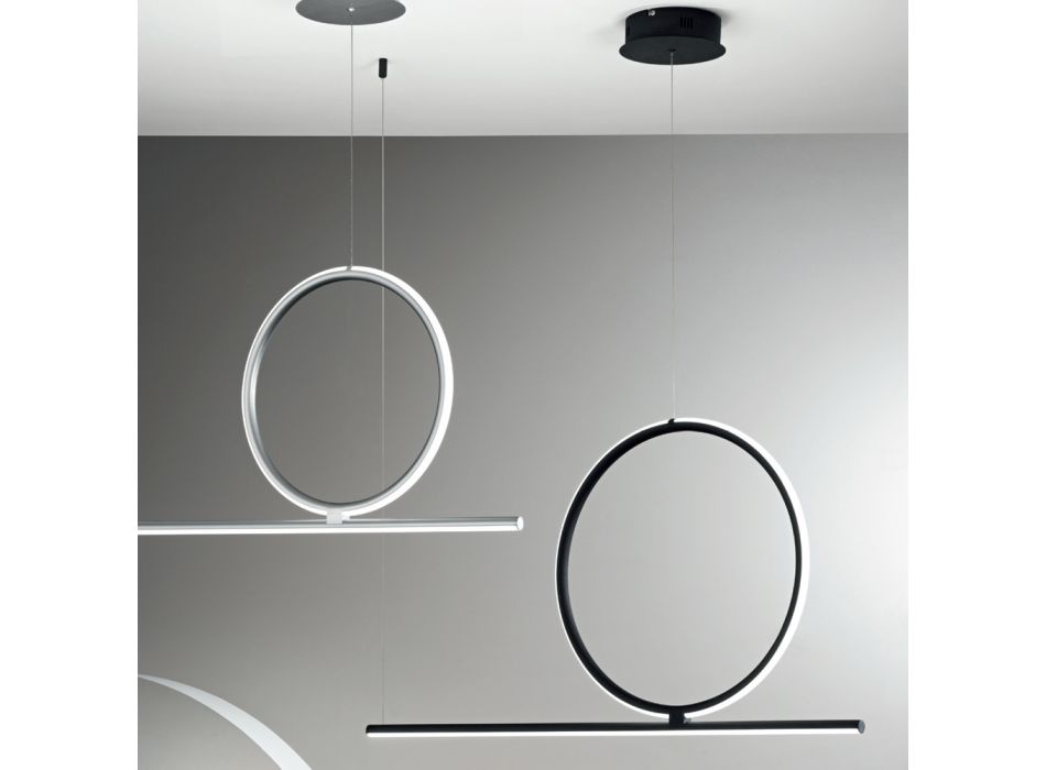 Dimmable Suspended LED Lamp in Silver, Gold or Black Metal - Marmore Viadurini
