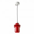 Modern pendant lamp in red ceramic made in Italy Asia