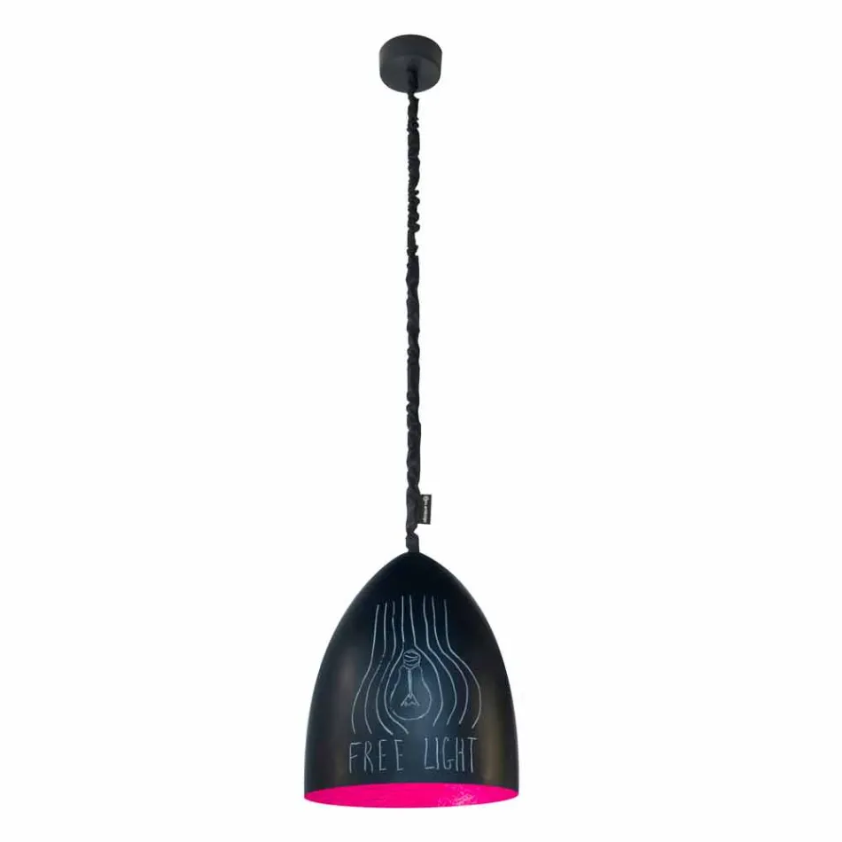 Modern suspension lamp In-es.artdesign Flower S Blackboard resin Viadurini