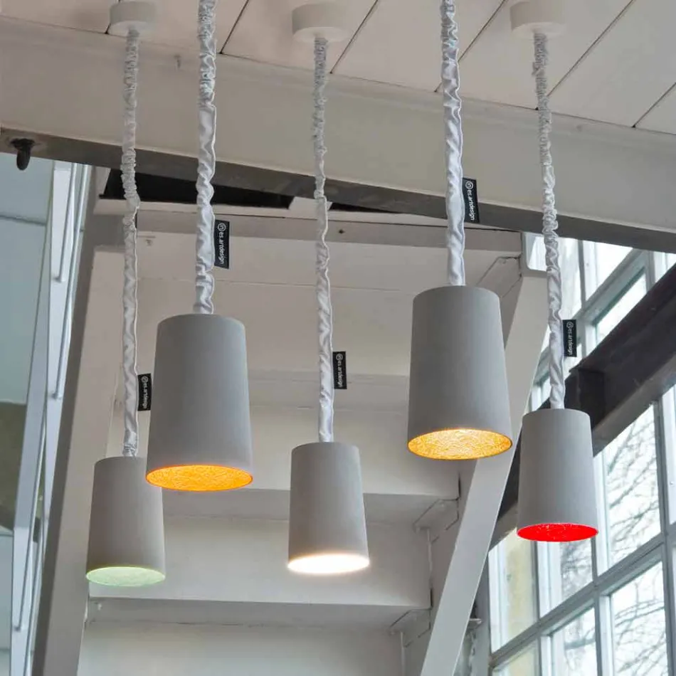Modern suspension lamp In-es.artdesign Paint Painted concrete Viadurini