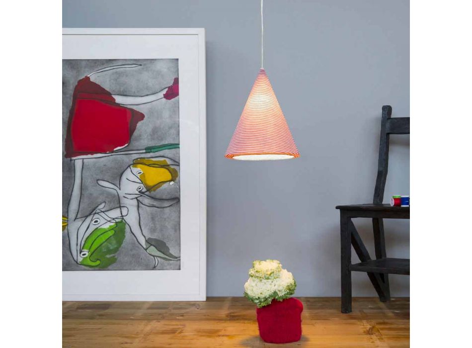 In-es.artdesign Jazz Stripe modern suspended lamp in colored wool Viadurini