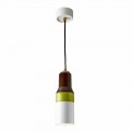 Modern suspended lamp in brass and ceramic made in Italy Asia