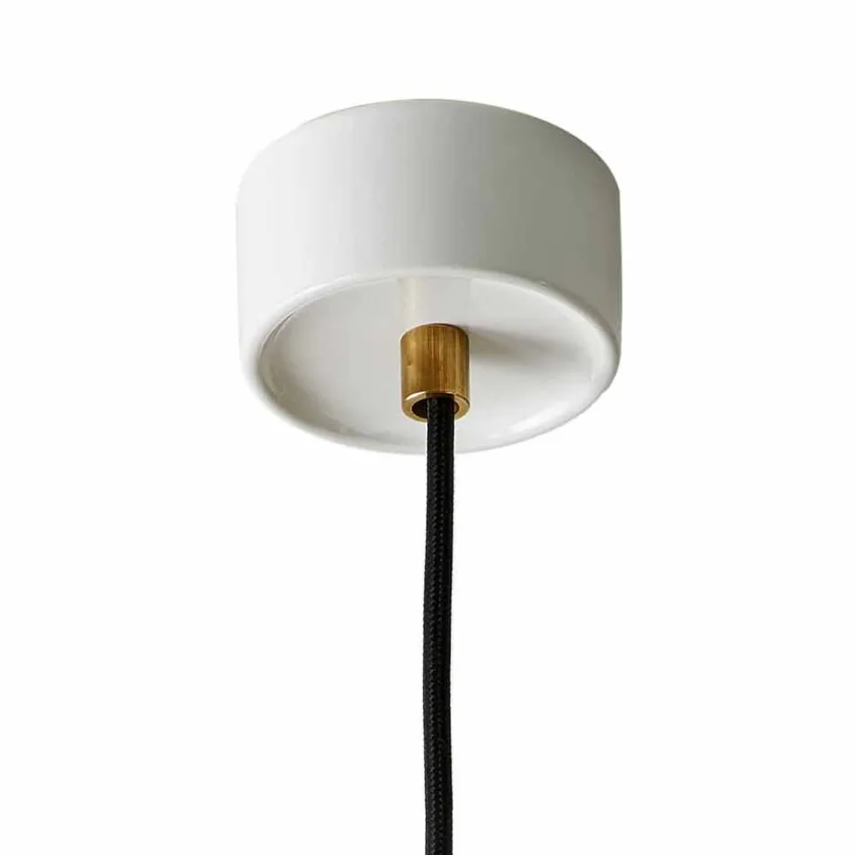 Modern suspended lamp in brass and ceramic made in Italy Asia Viadurini