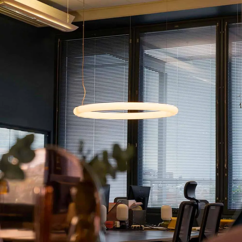Modern Round Suspension Lamp in Polyethylene Made in Italy - Slide Giotto Viadurini