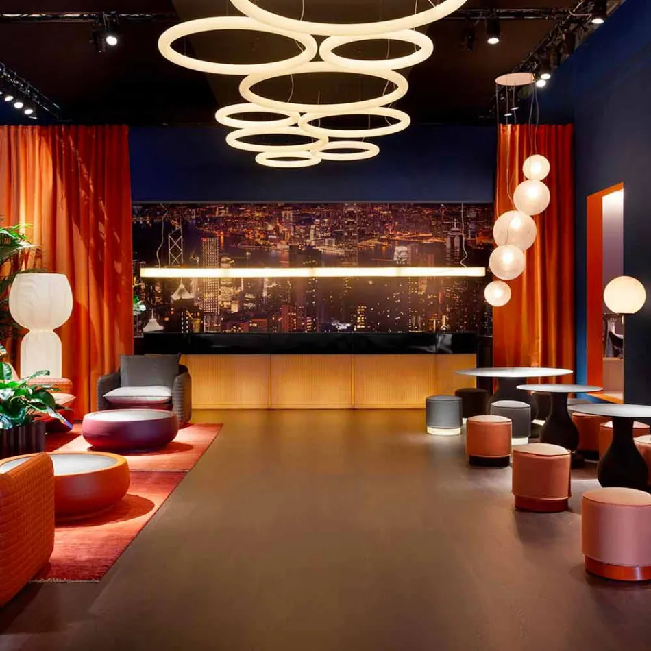 Modern Round Suspension Lamp in Polyethylene Made in Italy - Slide Giotto Viadurini