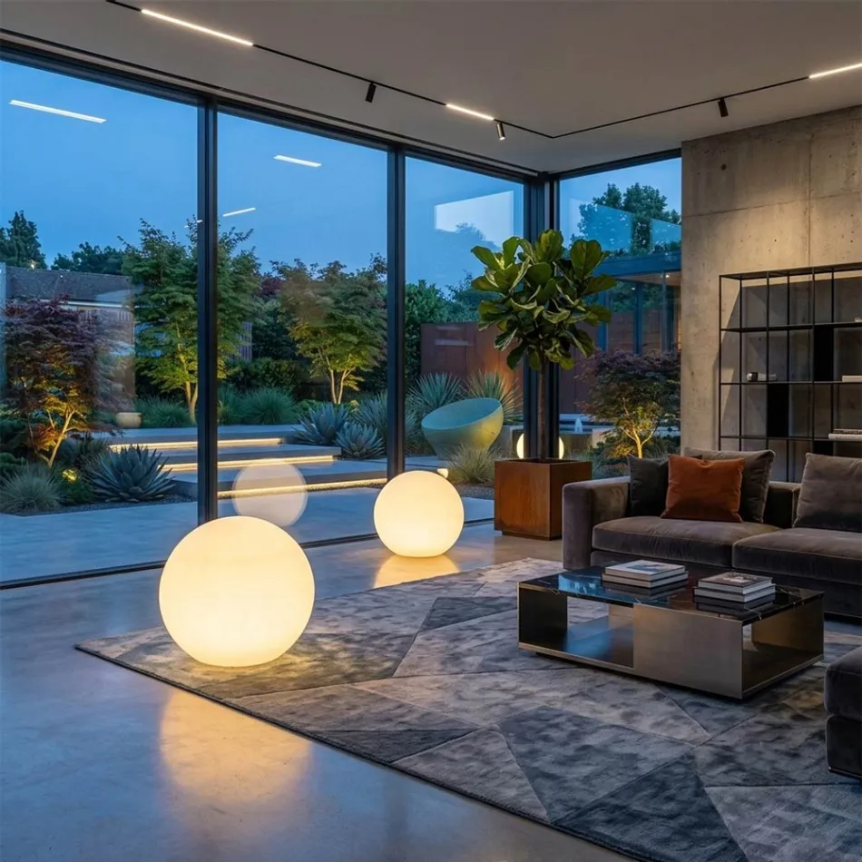 Calipso - Sphere-Shaped Polyethylene Indoor Lamp Made in Italy Viadurini