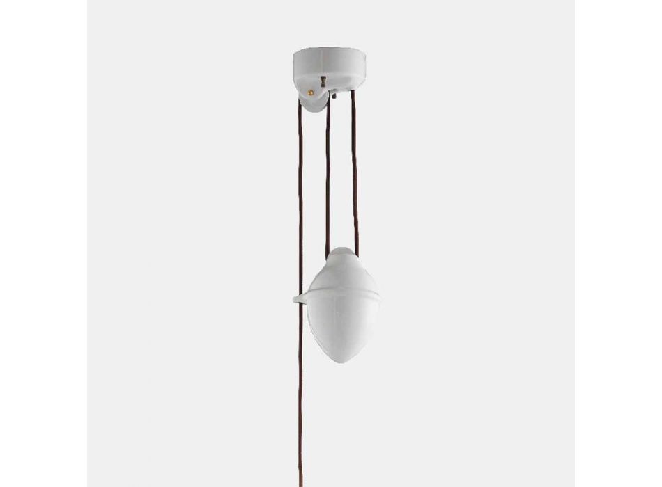 Vintage ups and downs lamp in Murano glass and brass - Country by Il Fanale Viadurini