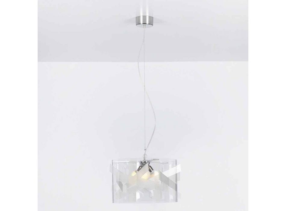 Lamp suspension 3 lights methacrylate specrall diam.75 cm Nicole Viadurini