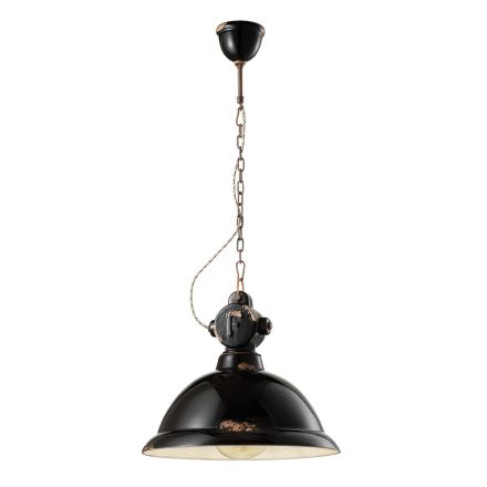 Artisan and Industrial Ceramic and Iron Suspension Lamp - Industrial Viadurini