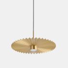 Suspension Lamp in Pleated Natural Brass 3 Sizes - Pliè by Il Fanale Viadurini