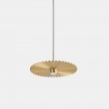 LED Suspension Lamp in Pleated Natural Brass - Pliè by Il Fanale