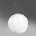 Modern suspended ball lamp in polyethylene Slide Mineral made in Italy