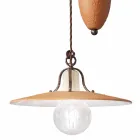 Ups and Downs Suspension Lamp in Iron and Hand Raw Ceramic - Bologna Viadurini