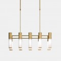 Suspended Lamp 10 Lights in Brass and Glass Made in Italy - Etoile by Il Fanale