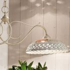 Hanging Lamp 2 Lights Ceramic Hand Made Perforated and Decorated - Verona Viadurini