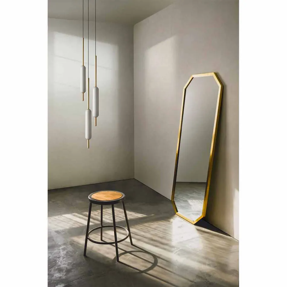 Suspended Lamp with 1, 3 or 6 Lights in Brass Modern Design - Typha by Il Fanale Viadurini