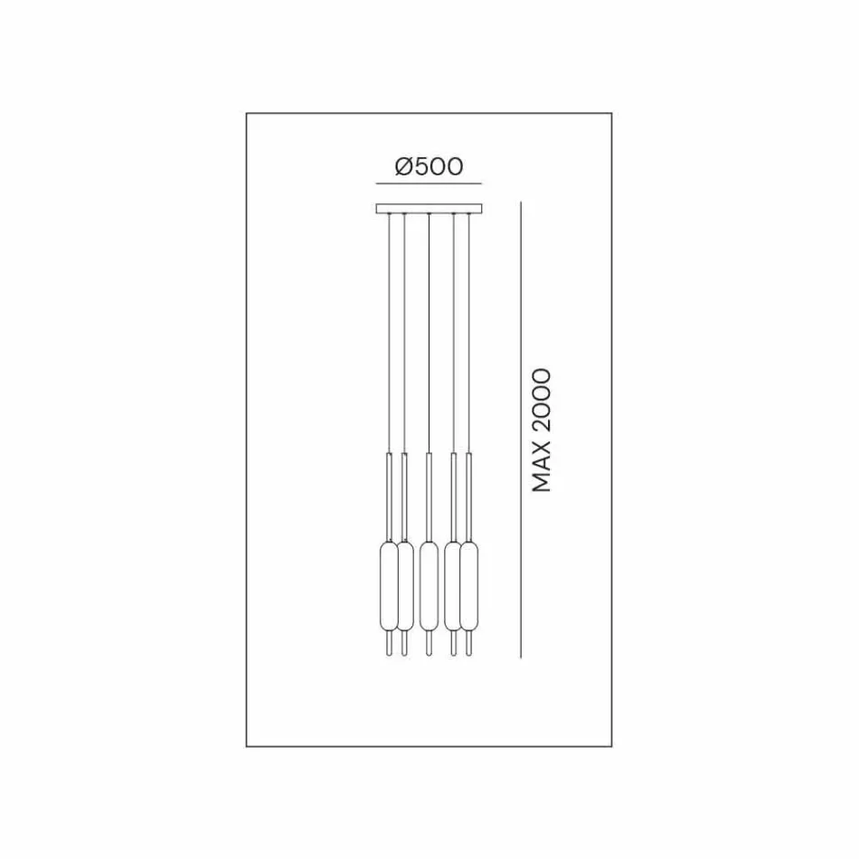 Suspended Lamp with 1, 3 or 6 Lights in Brass Modern Design - Typha by Il Fanale Viadurini