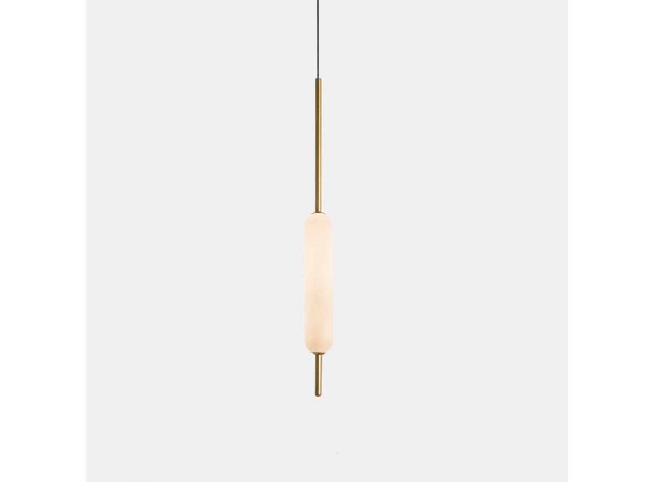 Suspended Lamp with 1, 3 or 6 Lights in Brass Modern Design - Typha by Il Fanale Viadurini