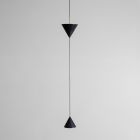 Suspended Wire Lamp in Black Aluminum and Double Cone Design - Mercado Viadurini