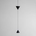 Suspended Wire Lamp in Black Aluminum and Double Cone Design - Mercado
