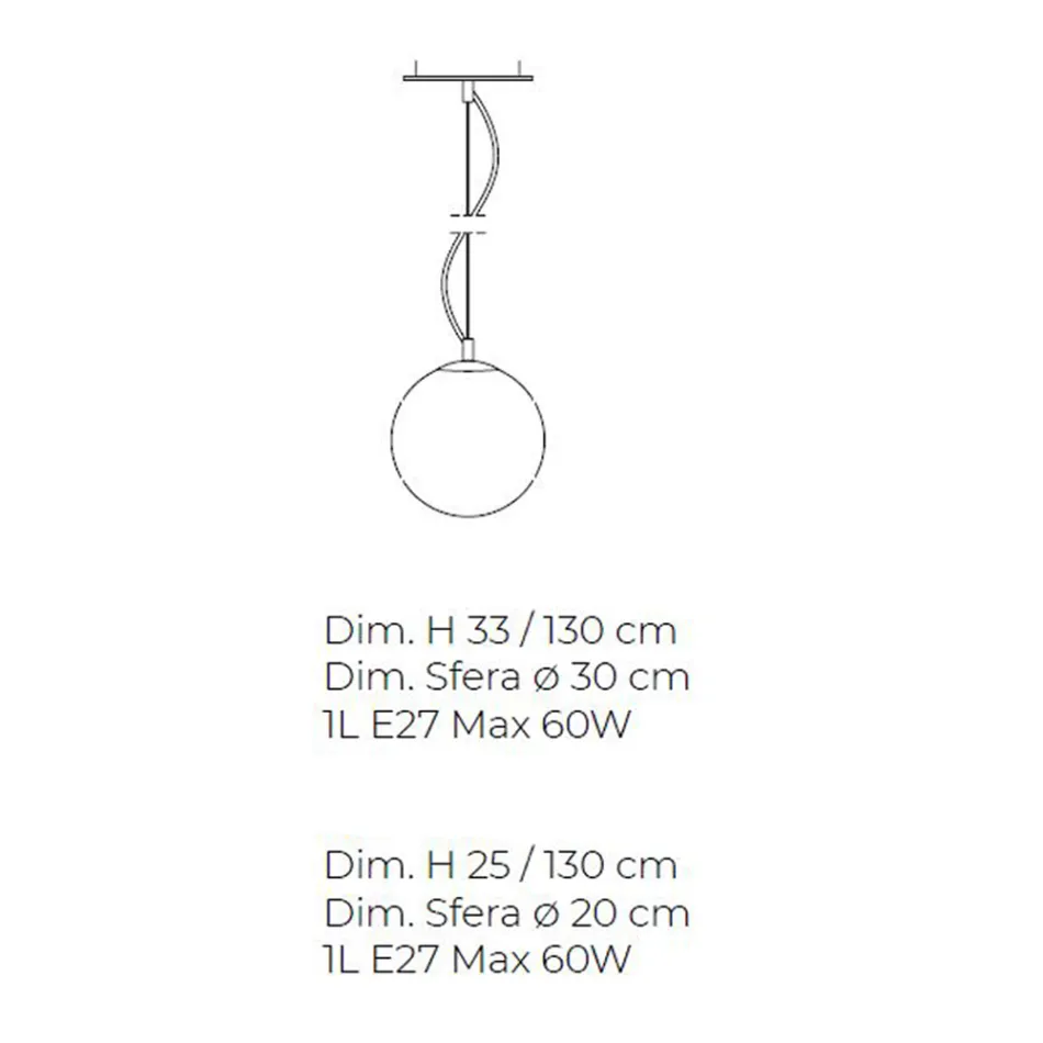 Handcrafted Suspended Lamp in Blown White Venice Glass - Snow Viadurini