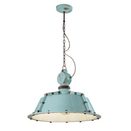 Industrial Artisan Hanging Lamp in Iron and Ceramic - Industrial Viadurini