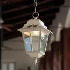 Suspended Outdoor Lamp in White Aluminum and Handmade Decoration - Gorizia Viadurini