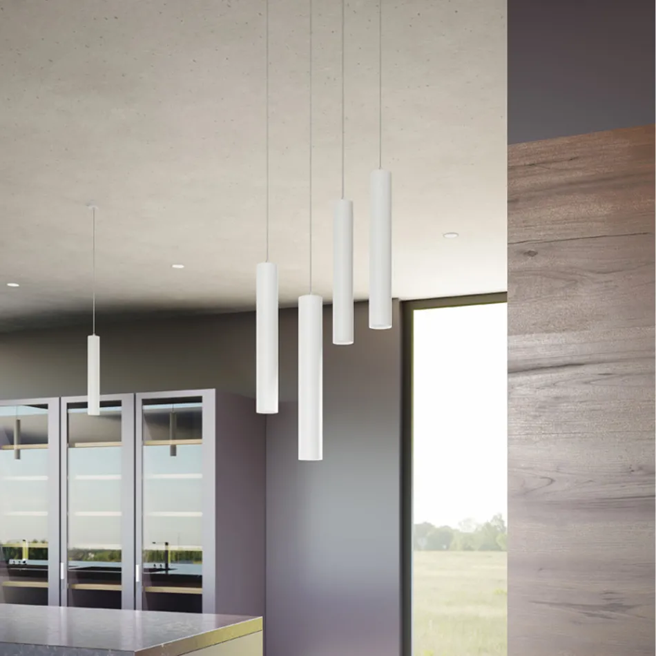 Suspended Recessed Lamp in White or Black Aluminum, 2 Pieces - Rebolla Viadurini