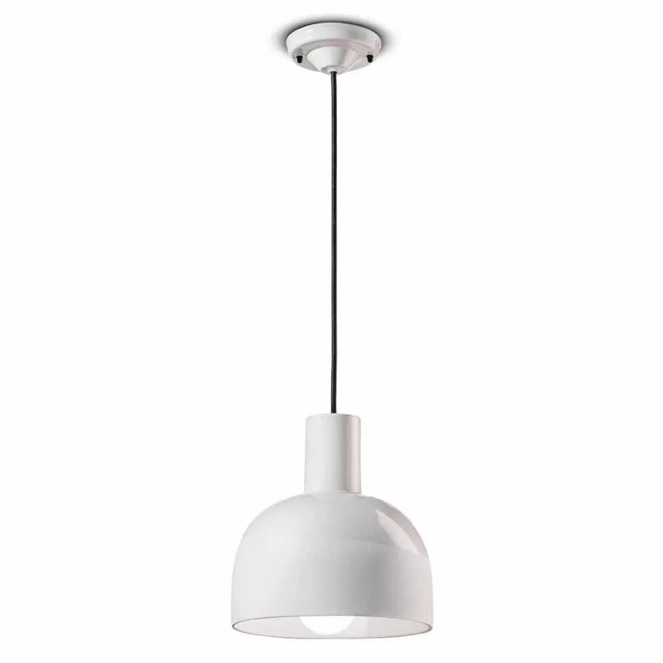 Retro Style Suspension Lamp in Ceramic Made in Italy - Ferroluce Caxixi Viadurini