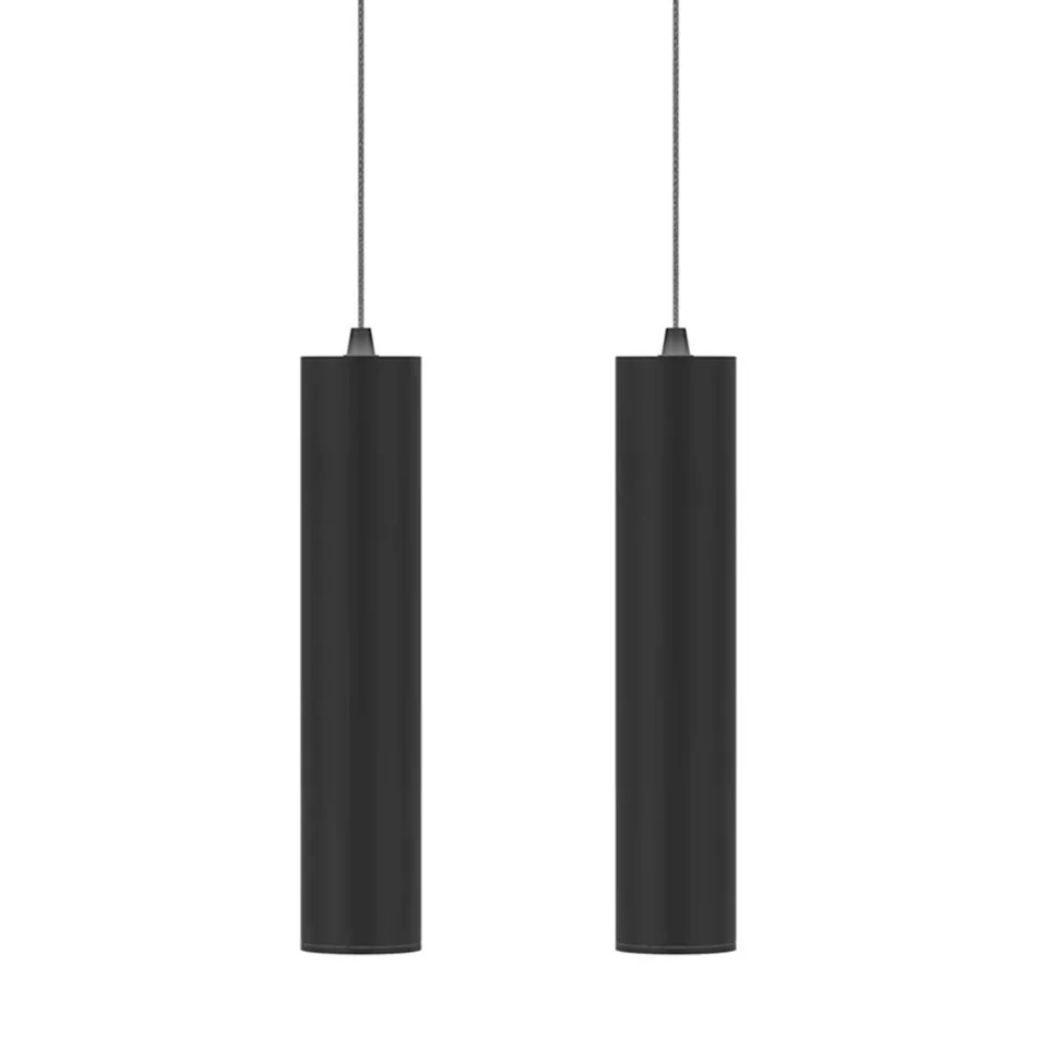 Decorative Suspended Lamp in White or Black Aluminum, 2 Pieces - Rebolla Viadurini