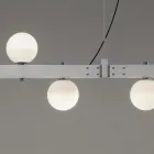 Suspended Lamp Design White Aluminum with Glass Spheres and Spotlights - Exodus Viadurini
