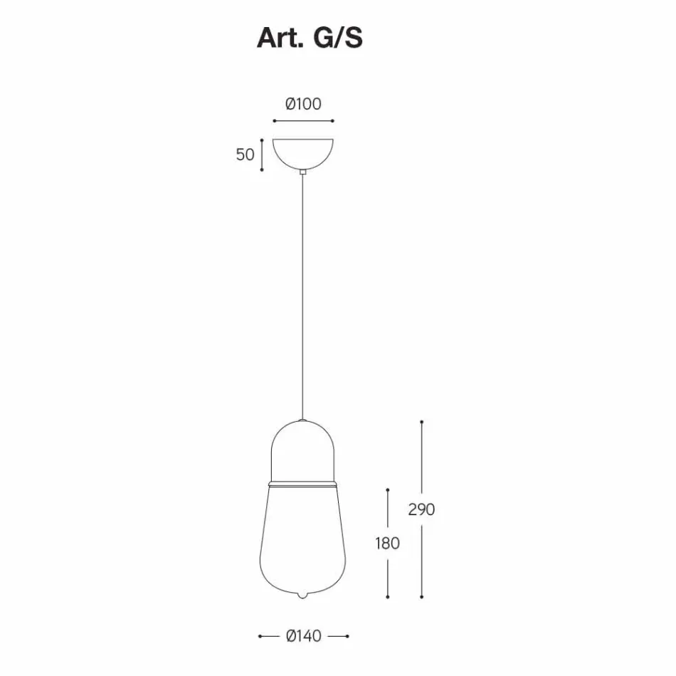 Vintage Design Hanging Lamp in Brass and Glass - Aldo Bernardi Guinguette Viadurini