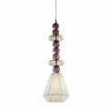 Handmade Hanging Lamp in Venice Glass, Made in Italy - Amilia