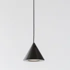 Suspended Lamp Black Aluminum Wire Cone Small Minimal Design - Mercado Viadurini